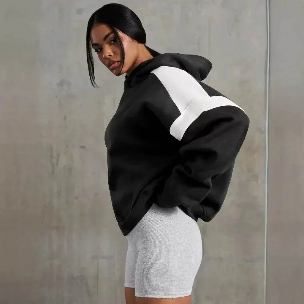 Contrast Drop Shoulder Hoodie for Women - ZA-Zola