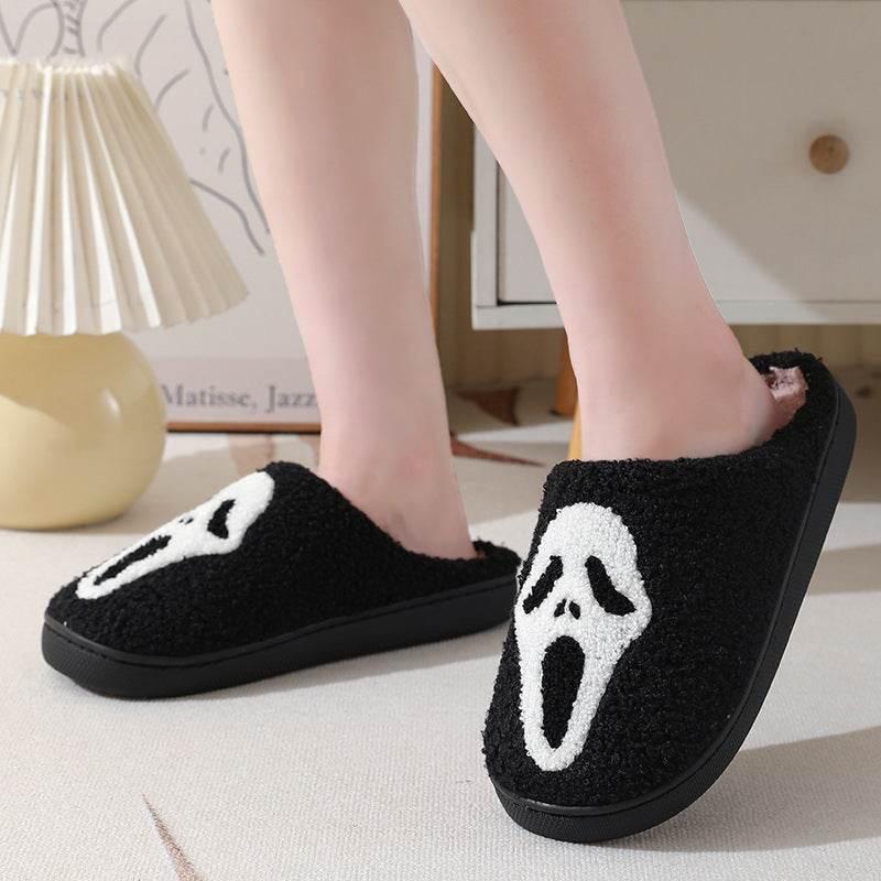 ZA-Zola Halloween Skull Cartoon Print Slippers - ZA-Zola