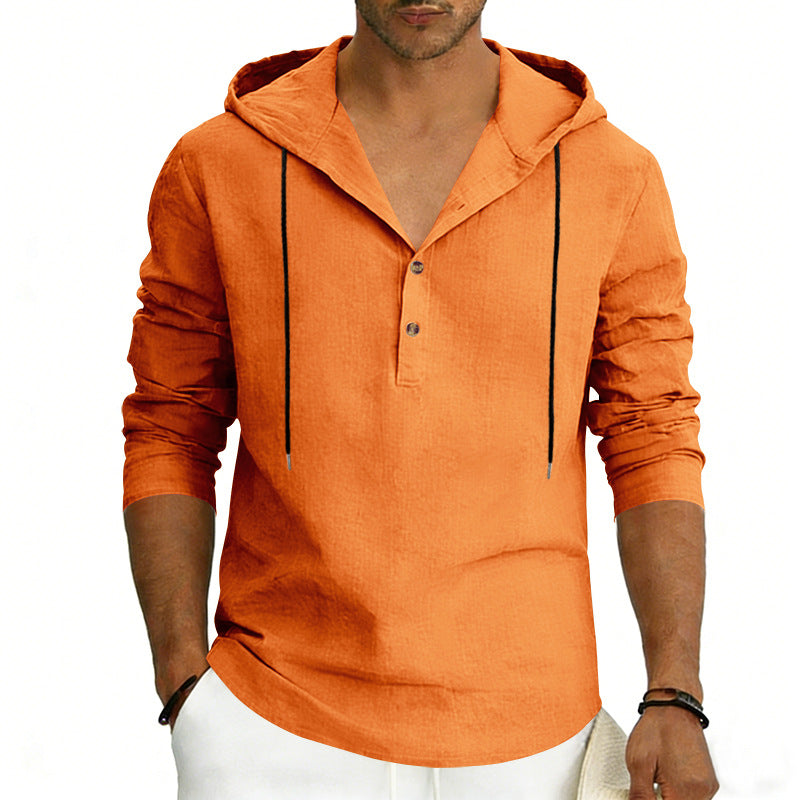 Orange hoodie with a white background