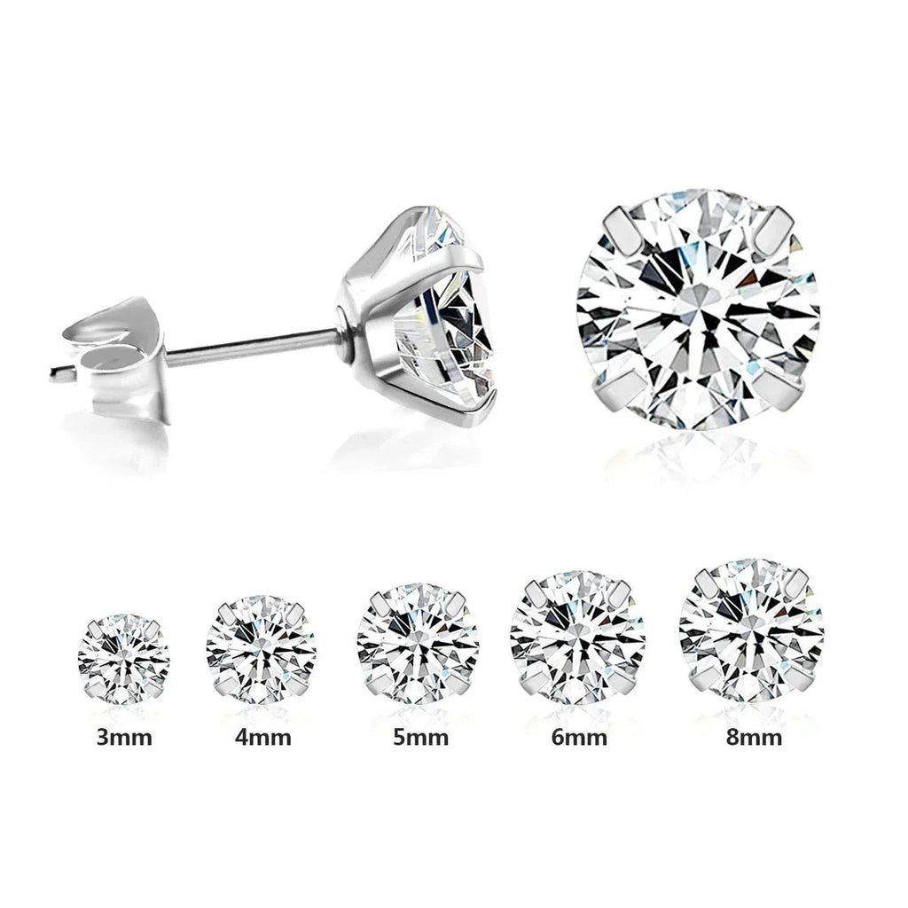 White Diamond Stud Earrings for Everyday Elegance - ZA-Zola