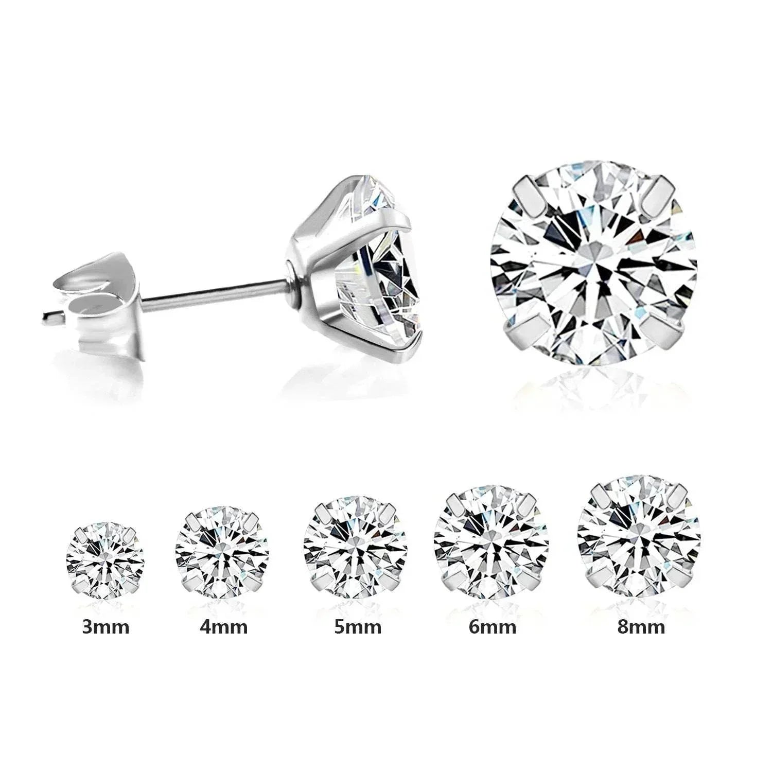 White Diamond Stud Earrings for Everyday Elegance - ZA-Zola