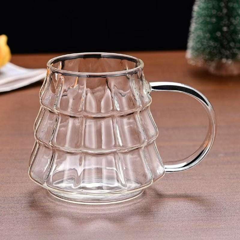 Christmas Glass Mug | Transparent Coffee & Ice Cup 350ml - ZA-Zola