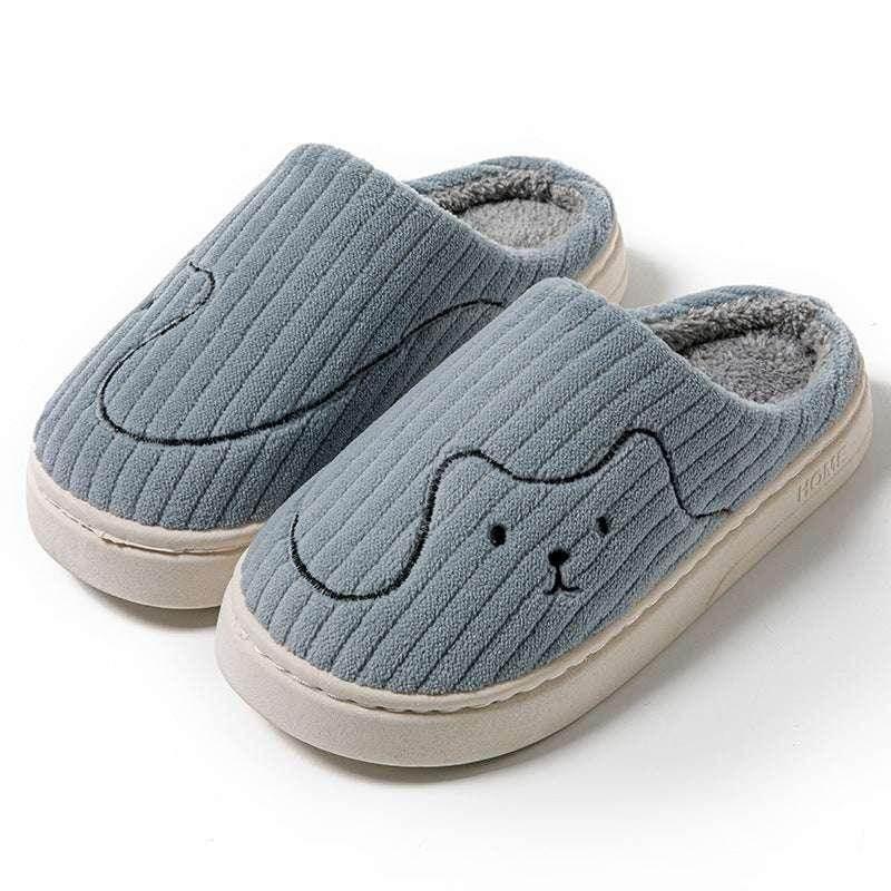 Striped Cat Slippers – Cozy Plush Indoor Footwear - ZA-Zola