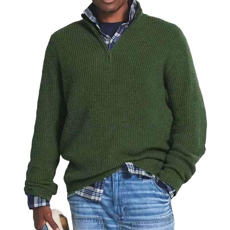 Men's Business Casual Zip Stand Collar Sweater - ZA-Zola