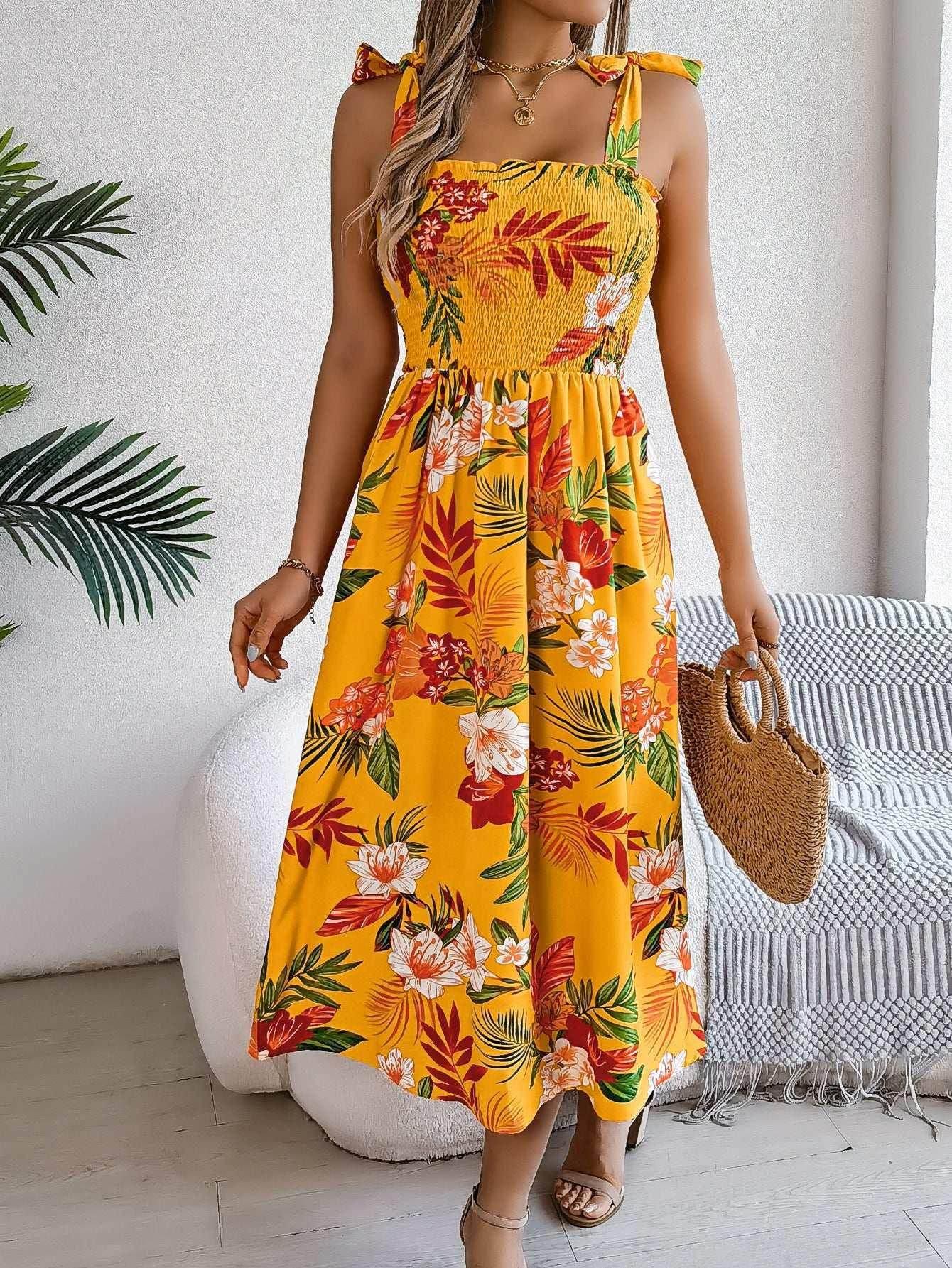 Floral Print Corset Dress – Summer Beach Holiday Look - ZA-Zola