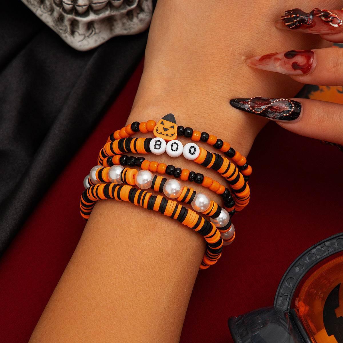 ZA-Zola Bat Crystal Pumpkin Bracelet Set - ZA-Zola