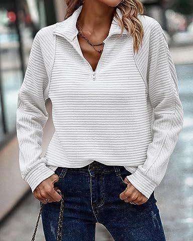 Women's Zipper Knit Pullover – Sporty & Stylish - ZA-Zola