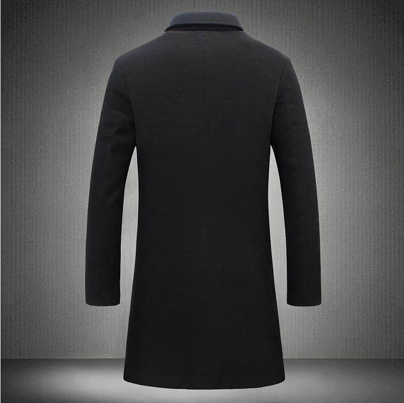 Men’s Mid-Length Trench Coat Fall Winter Slim Overcoat - ZA-Zola