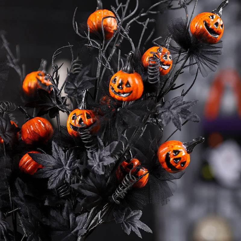 ZA-Zola Black Horror Pumpkin Twig Halloween Decor - ZA-Zola