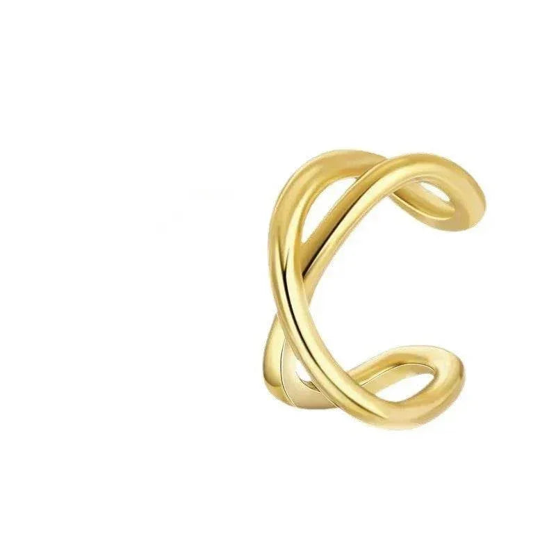 S925 Geometric Cross Ear Clip – Korean Style Jewelry - ZA-Zola