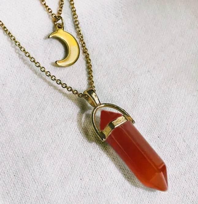 Moon Hexagonal Column Pendant Necklace – Women - ZA-Zola