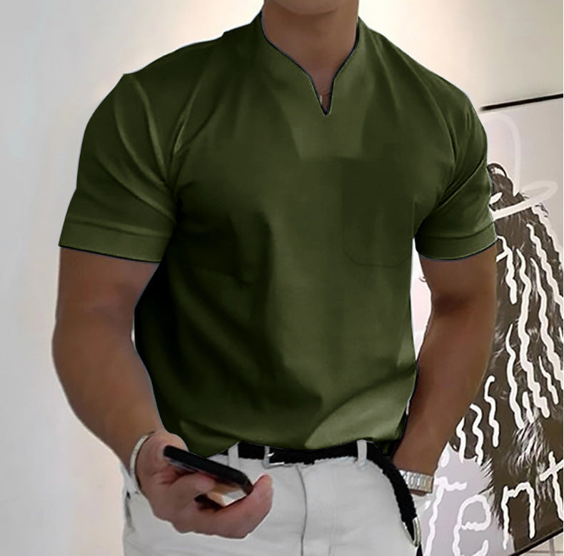 Men's Plus Size Short Sleeve Sports T-Shirt Pocket