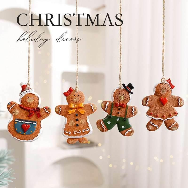 Christmas Gingerbread Snowman Pendant Cute Small Decor - ZA-Zola