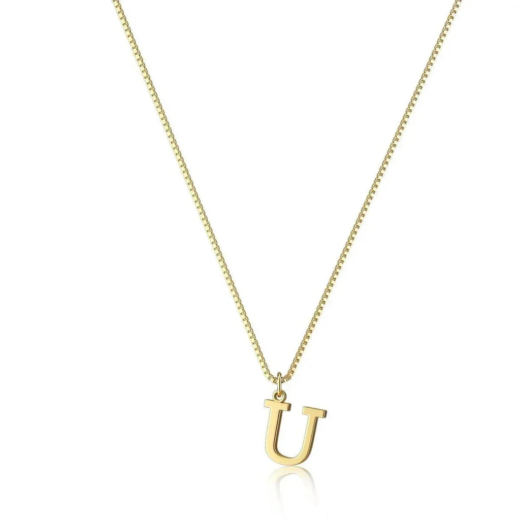 Gold Letter Pendant Necklace – Personalized Charm - ZA-Zola