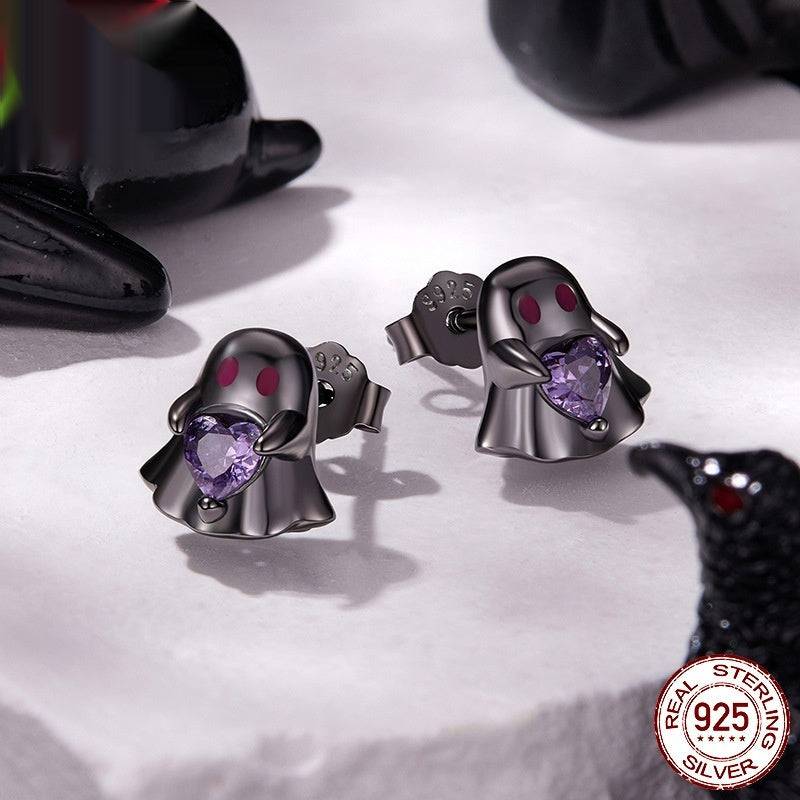 Halloween Skull Stud Earrings | 925 Silver