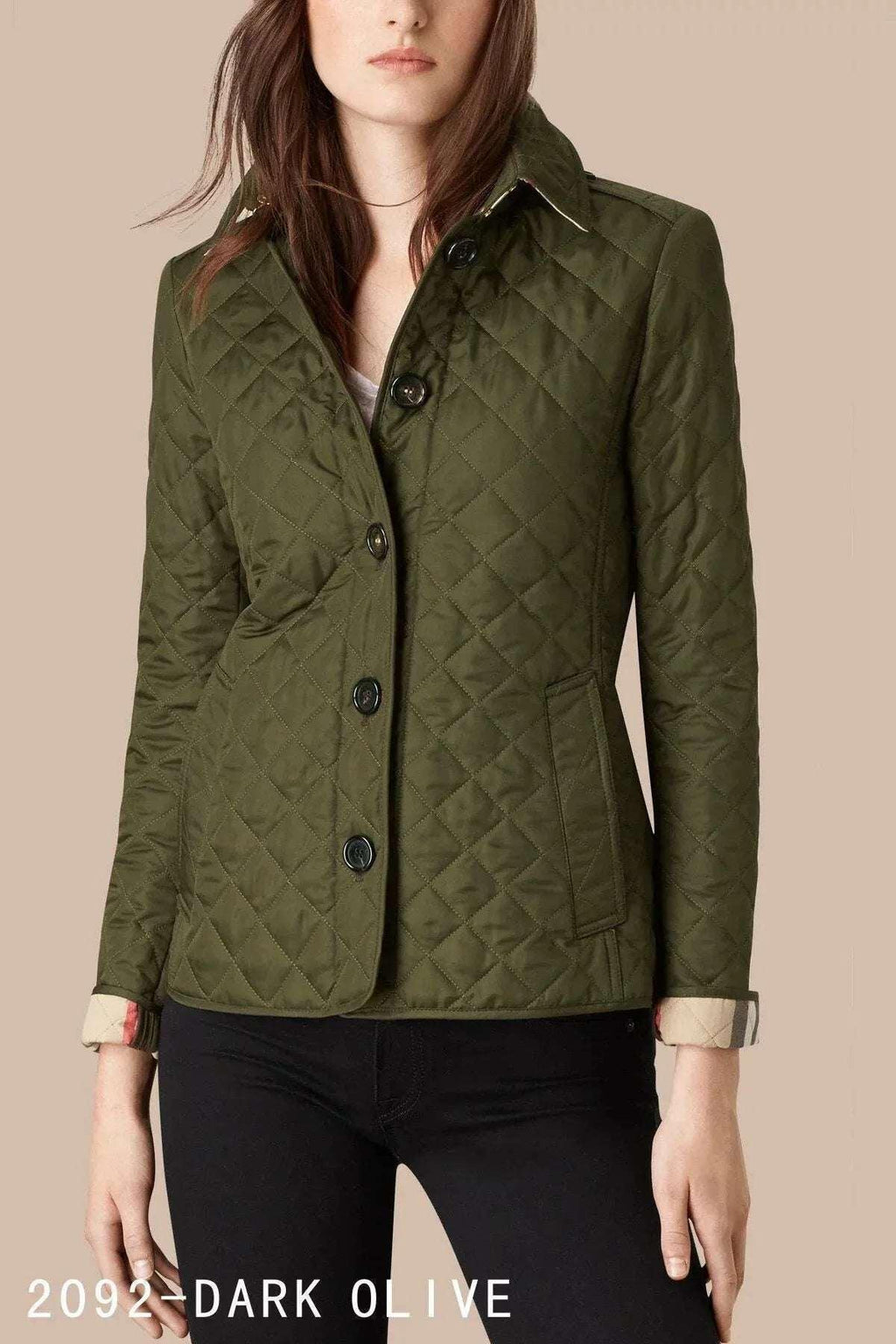 Lapel Cotton Padded Jacket for Women | Elegant Slim Fit Coat - ZA-Zola