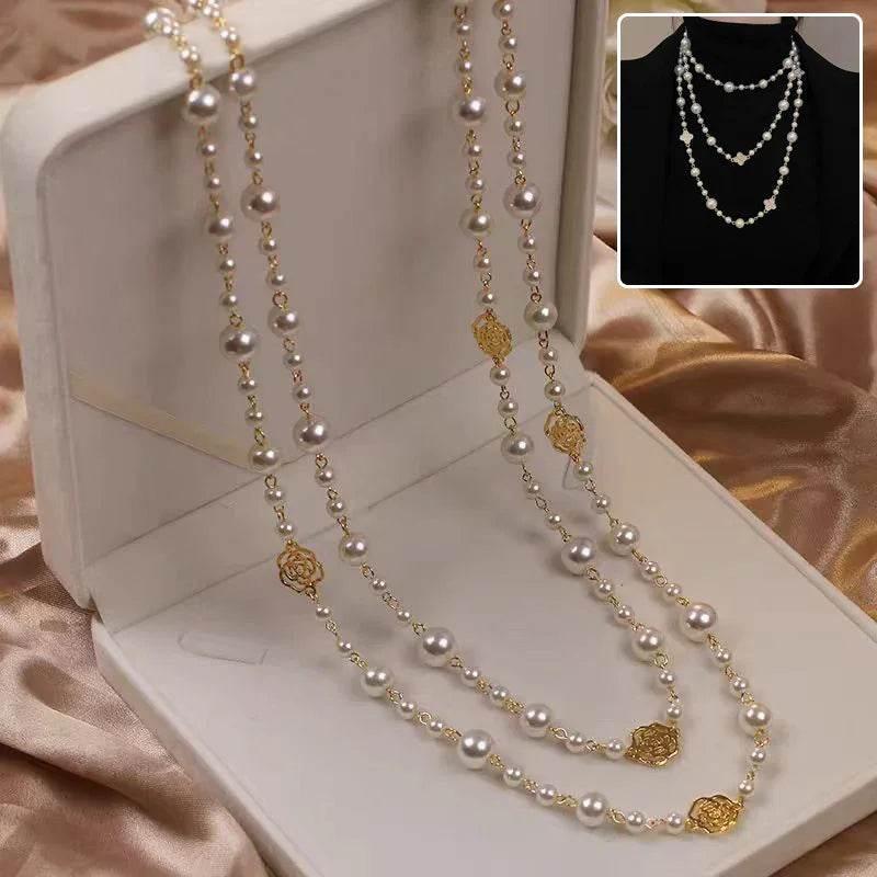 Retro Multi-Layer Pearls Necklace for Women - ZA-Zola