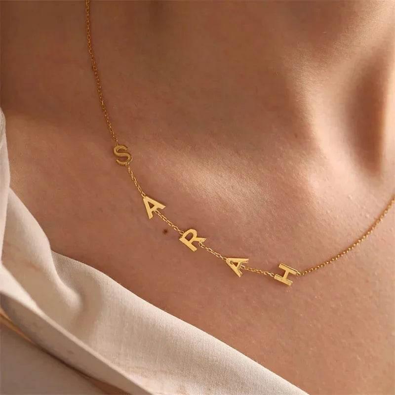 Silver Center Letter Necklace – Shop Now - ZA-Zola