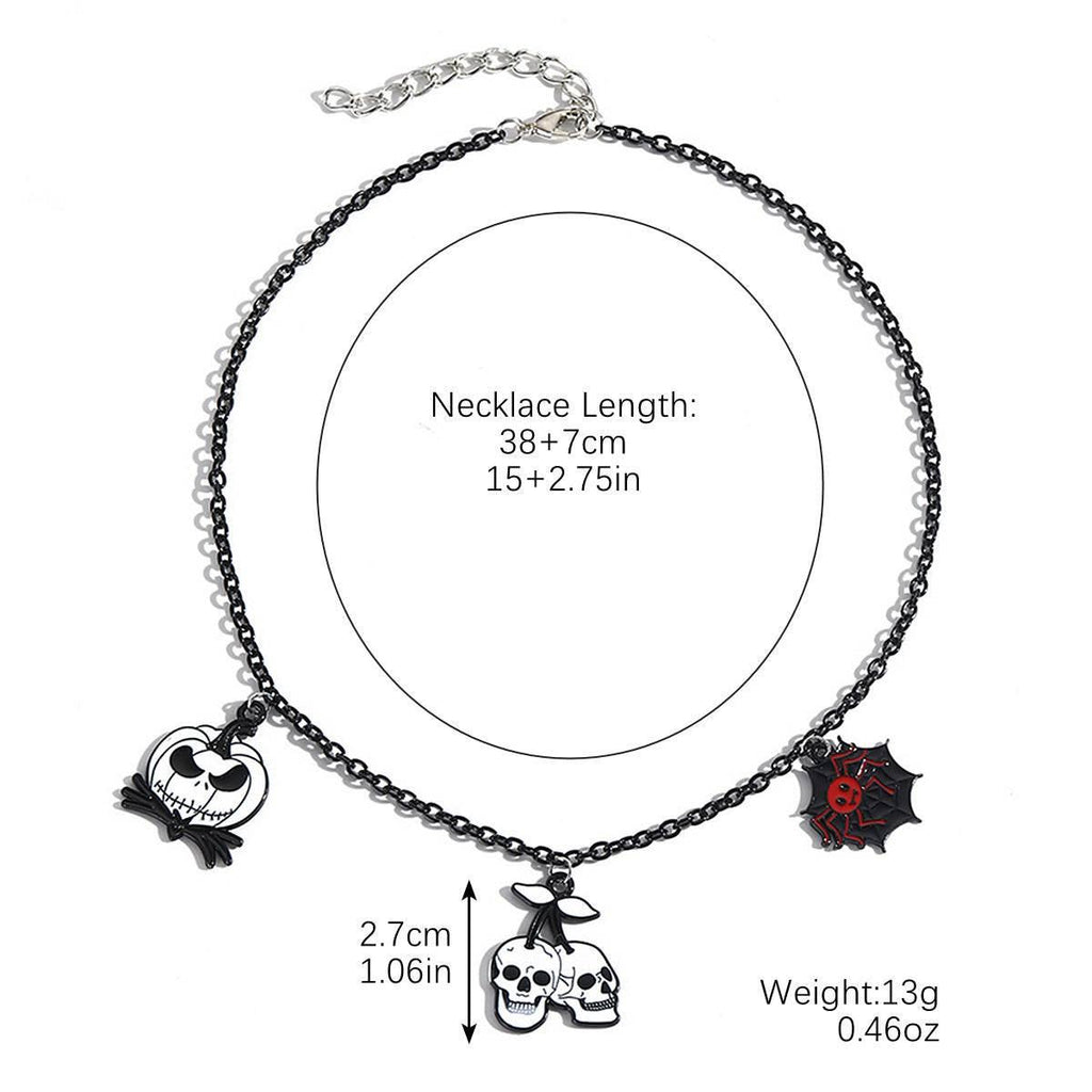 ZA-Zola Halloween Bat Ghost Skull Necklace - ZA-Zola