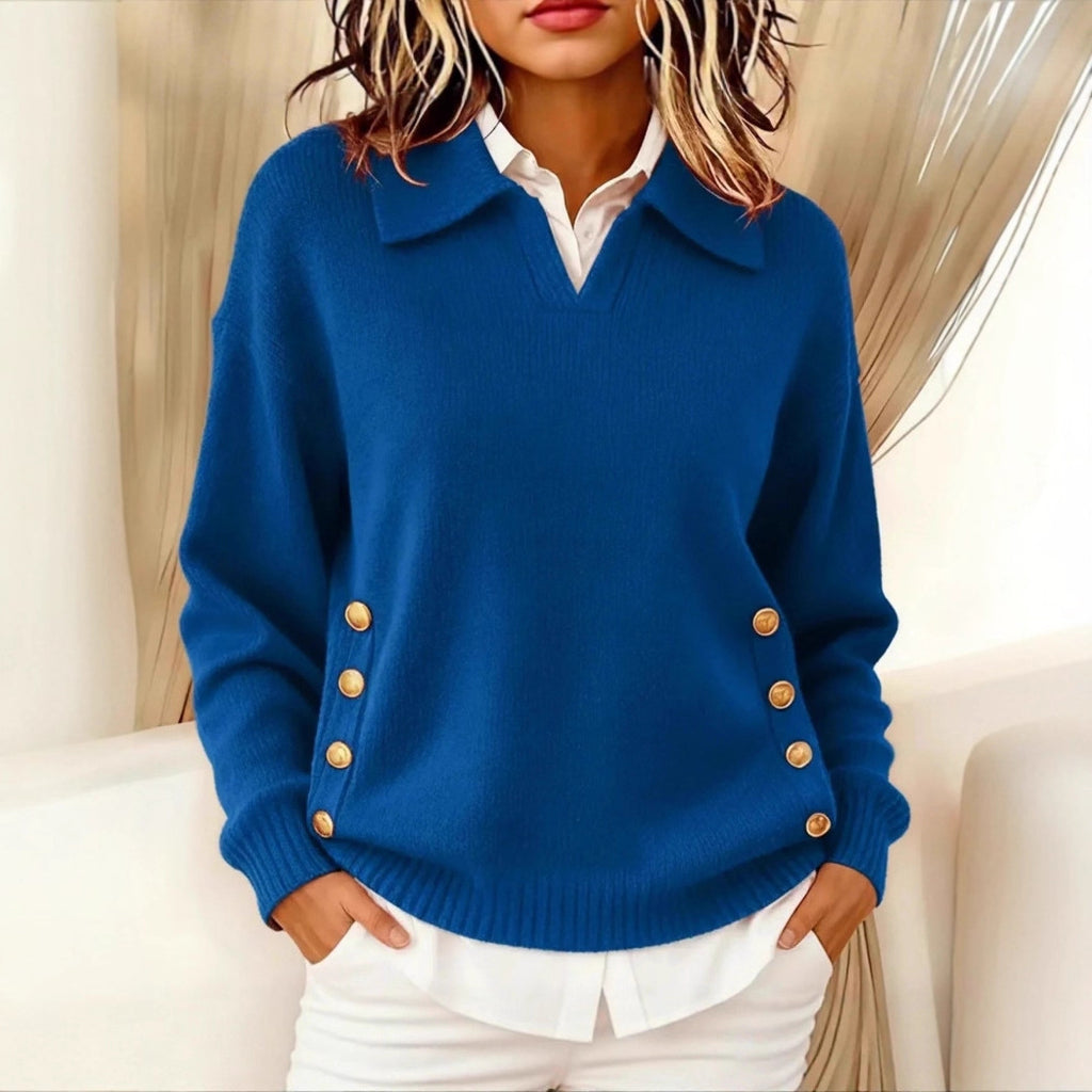 Women’s Button Down Collar Pullover Sweater