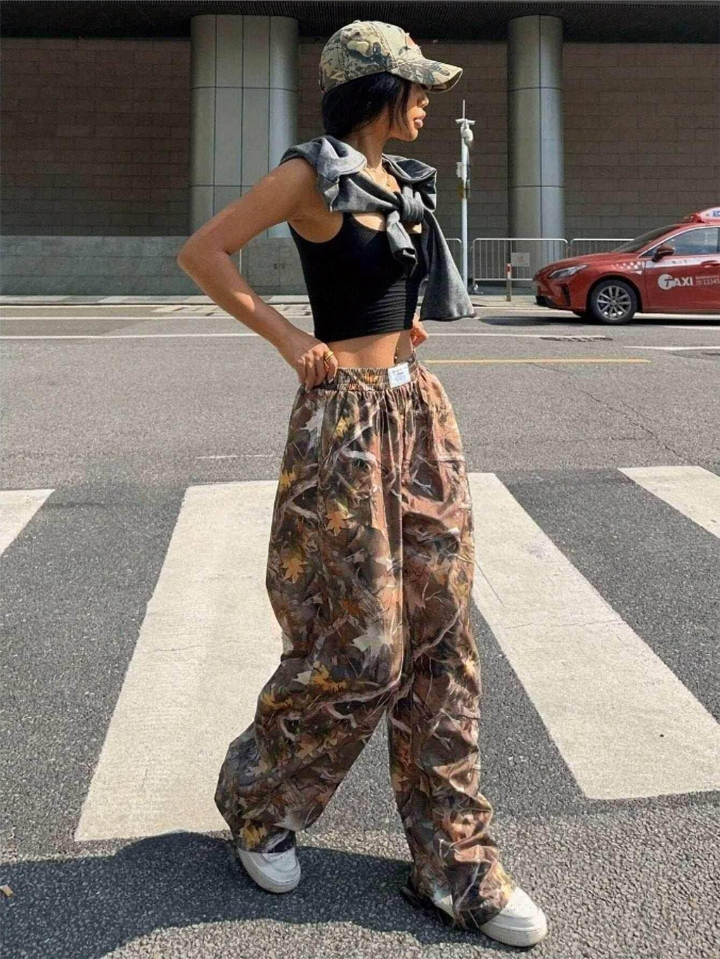 Women’s Y2K Camo Cargo Pants with Pockets - ZA-Zola