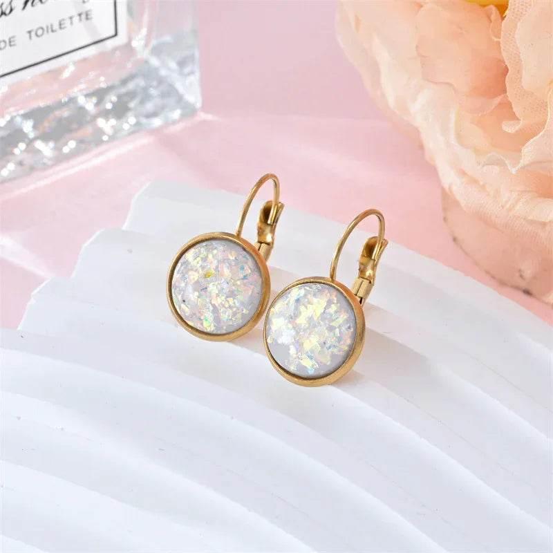 Sequin Rhinestone Stainless Steel Earrings - ZA-Zola