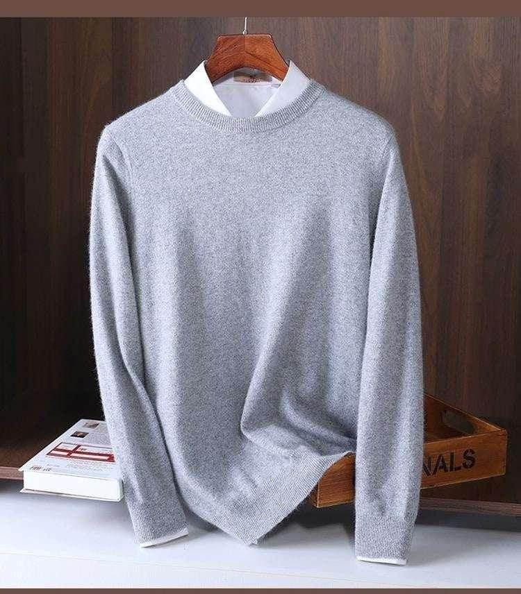Loose Oversized Round Neck Wool Sweater for Men - ZA-Zola