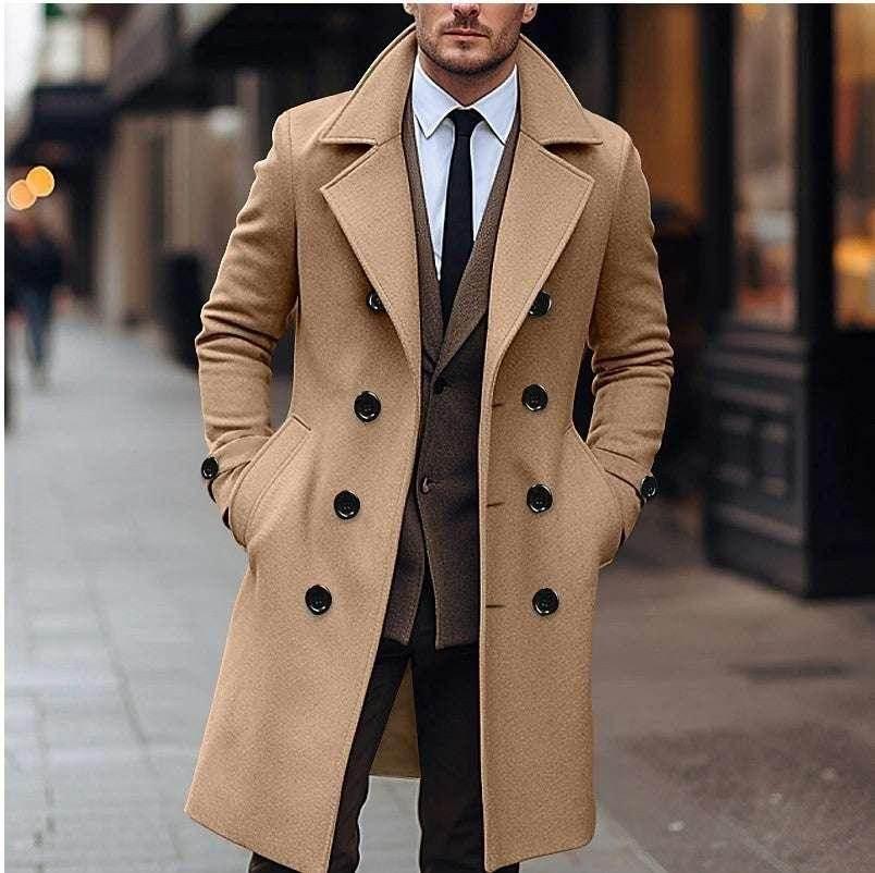 Men's Woolen Double-Breasted Coat - Winter Fashion - ZA-Zola