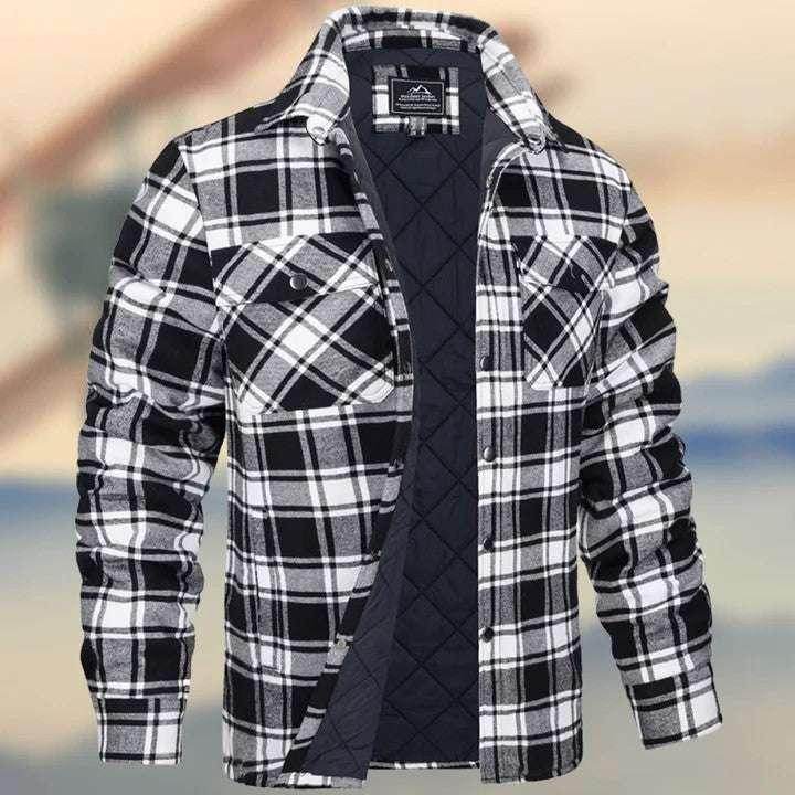 Long Sleeve Lapel Checks Shirt Men's Jacket – Winter Warm - ZA-Zola