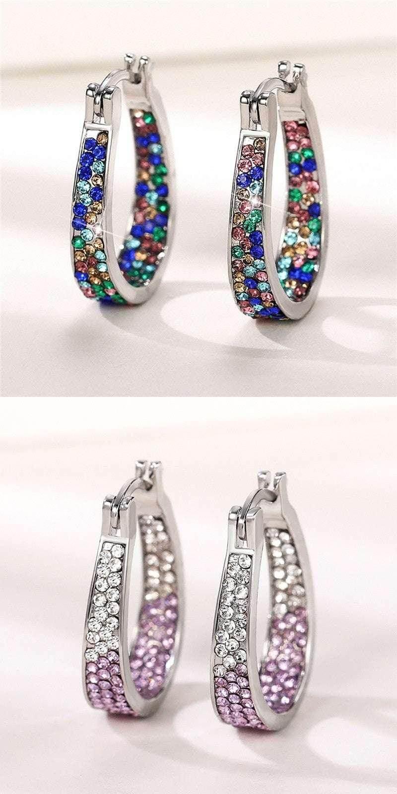 Colorful Diamond Ear Clip Earrings for Women - ZA-Zola