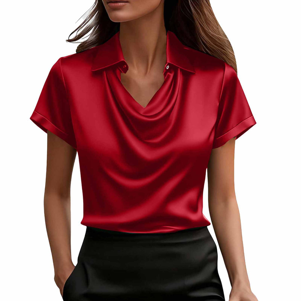 Solid Lapel Summer Casual Shirt | Women Fashion