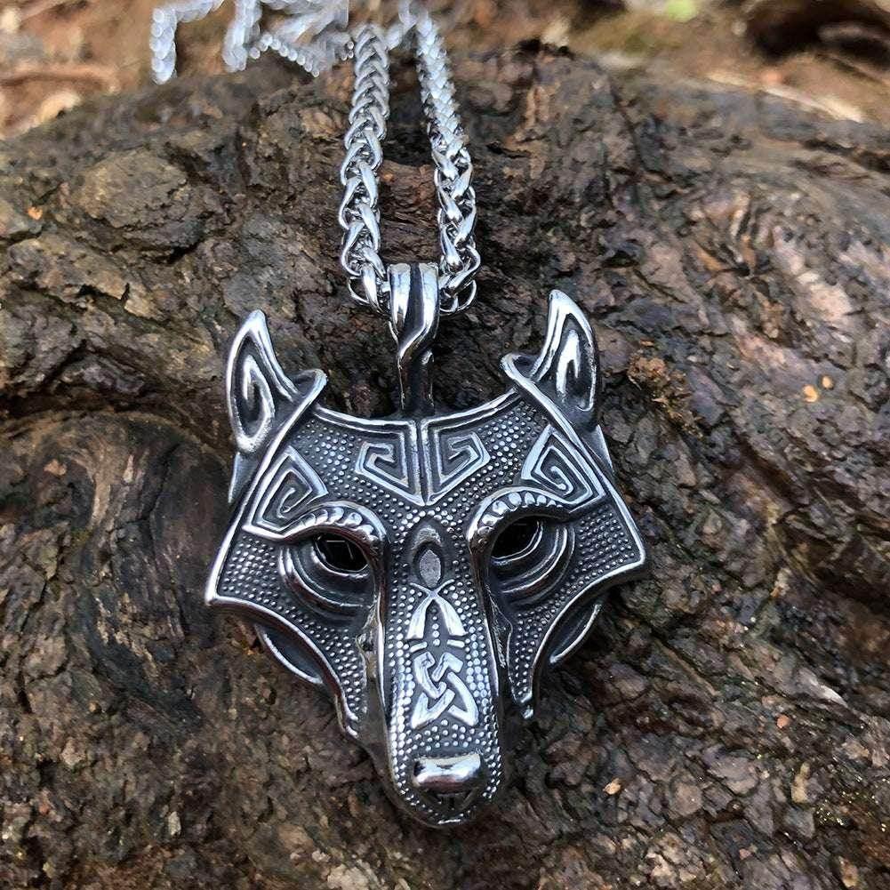 Norse Grey Wolf Head Pendant Necklace – Unisex - ZA-Zola