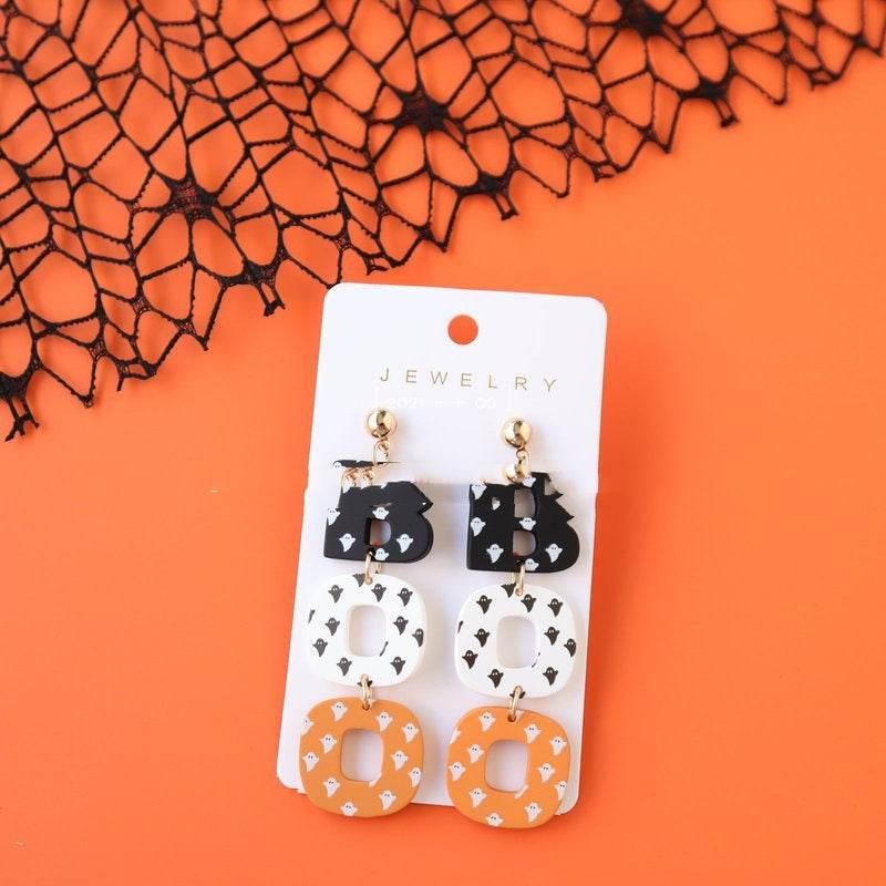 ZA-Zola Halloween BOO Ghost Earrings for Women - ZA-Zola