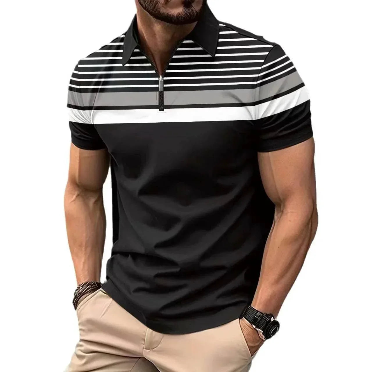 Stylish Business Striped T-Shirt for Men – Shop Now - ZA-Zola