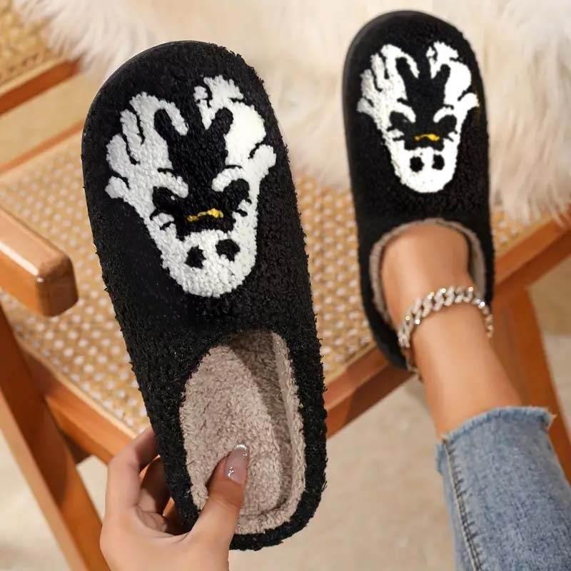Cartoon Ghost Embroidery Slippers – Cozy Indoor - ZA-Zola