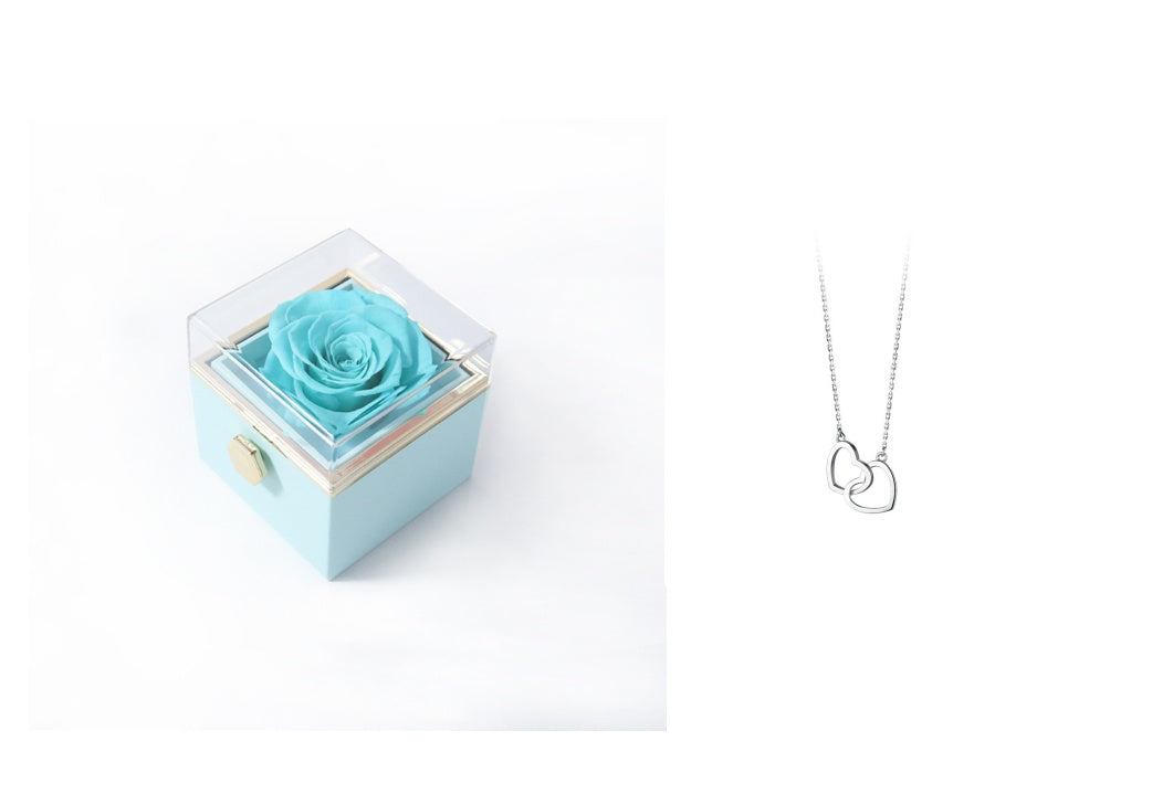 Fashion Acrylic Rotating Rose Jewelry Box | Elegant Gift Box