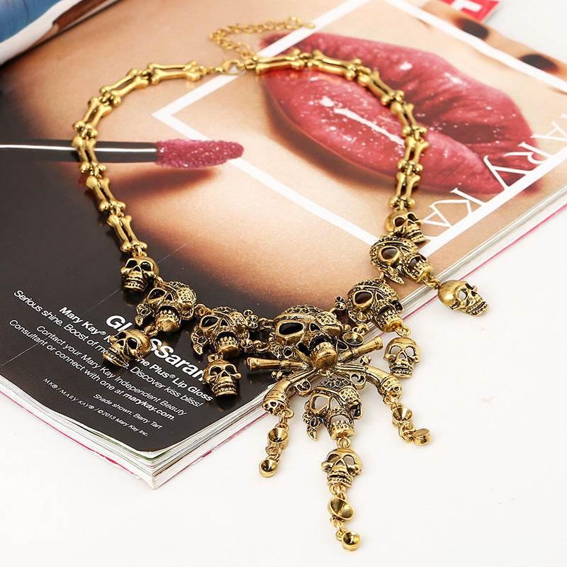 ZA-Zola Vintage Skull Tassel Necklace - ZA-Zola