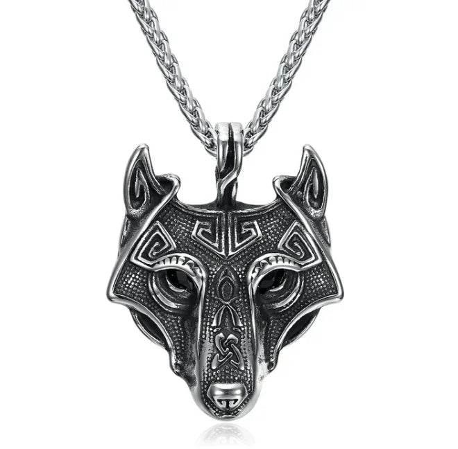 Norse Grey Wolf Head Pendant Necklace – Unisex - ZA-Zola