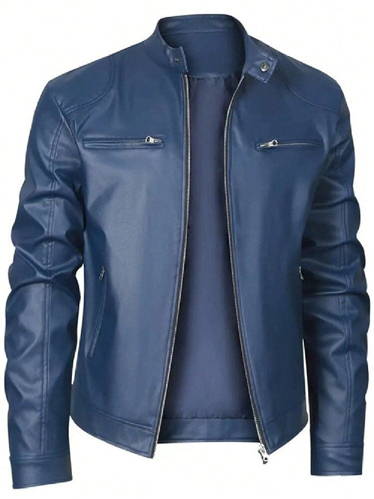 Gentleman's Warm Zipper Cardigan Pocket Coat | PU | Za-Zola