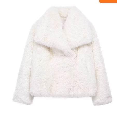 Winter Plush Coat for Women | Fluffy Warm Lapel Jacket - ZA-Zola