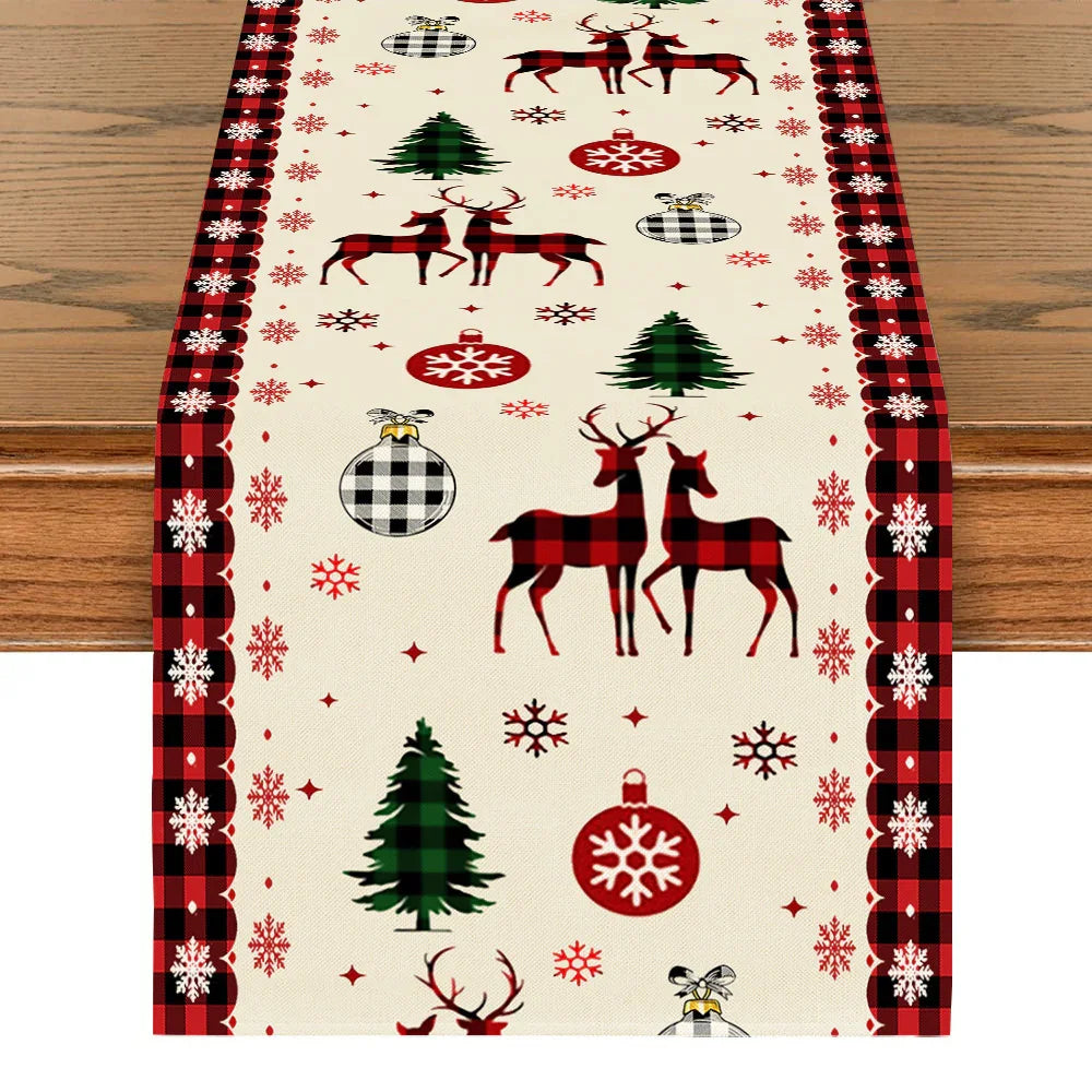 Snowman Table Mat – Linen Printed Christmas Table Runner Décor - ZA-Zola