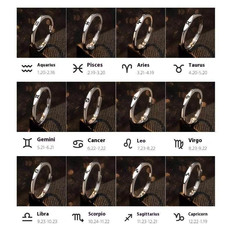 Zodiac Open Ring – 12 Constellation Jewelry - ZA-Zola
