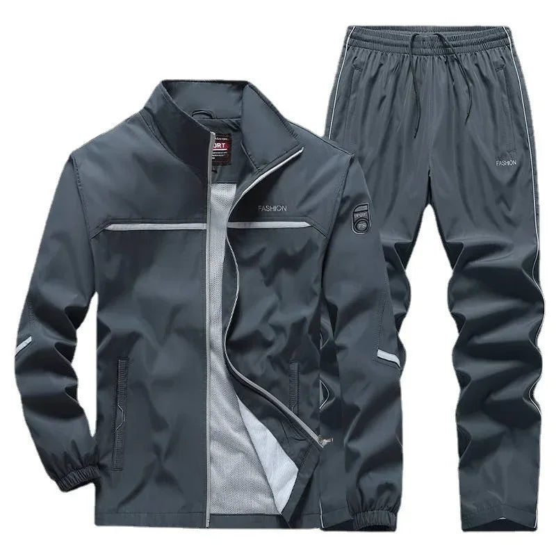 Men’s Casual Sportswear Set – Loose Lapel Top & Pants - ZA-Zola