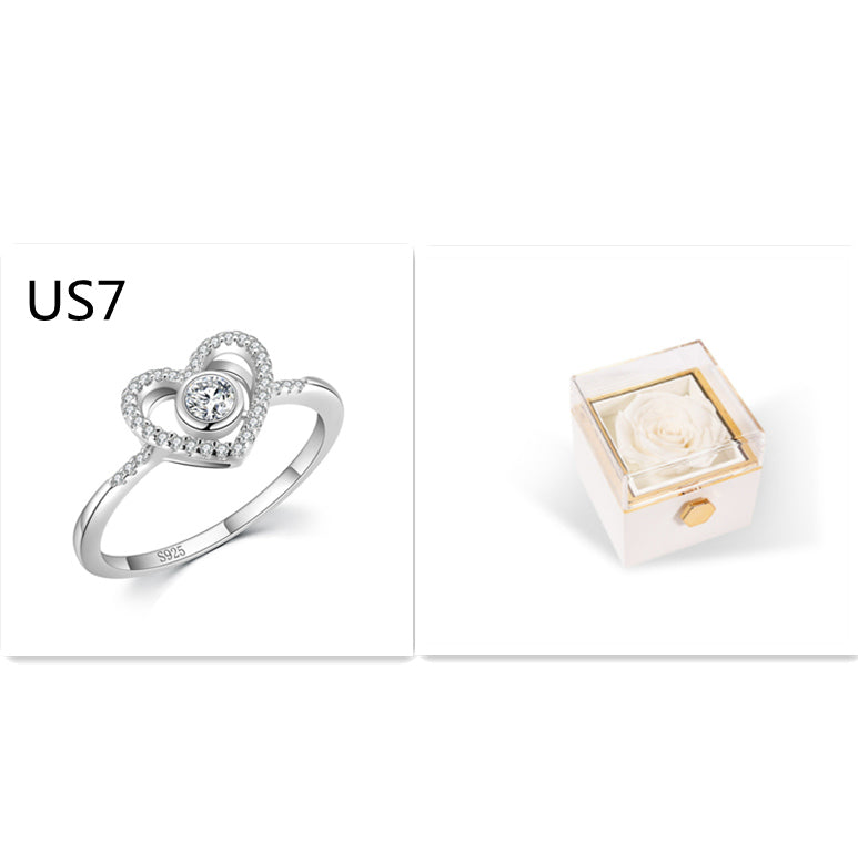 Fashion Acrylic Rotating Rose Jewelry Box | Elegant Gift Box