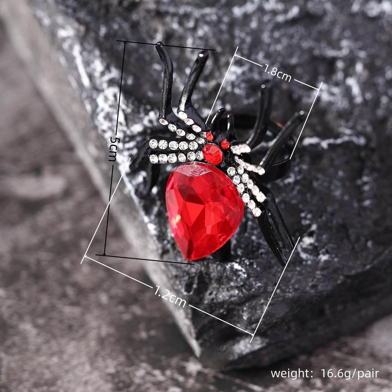 ZA-Zola Halloween Spider Rhinestone Ring Women - ZA-Zola