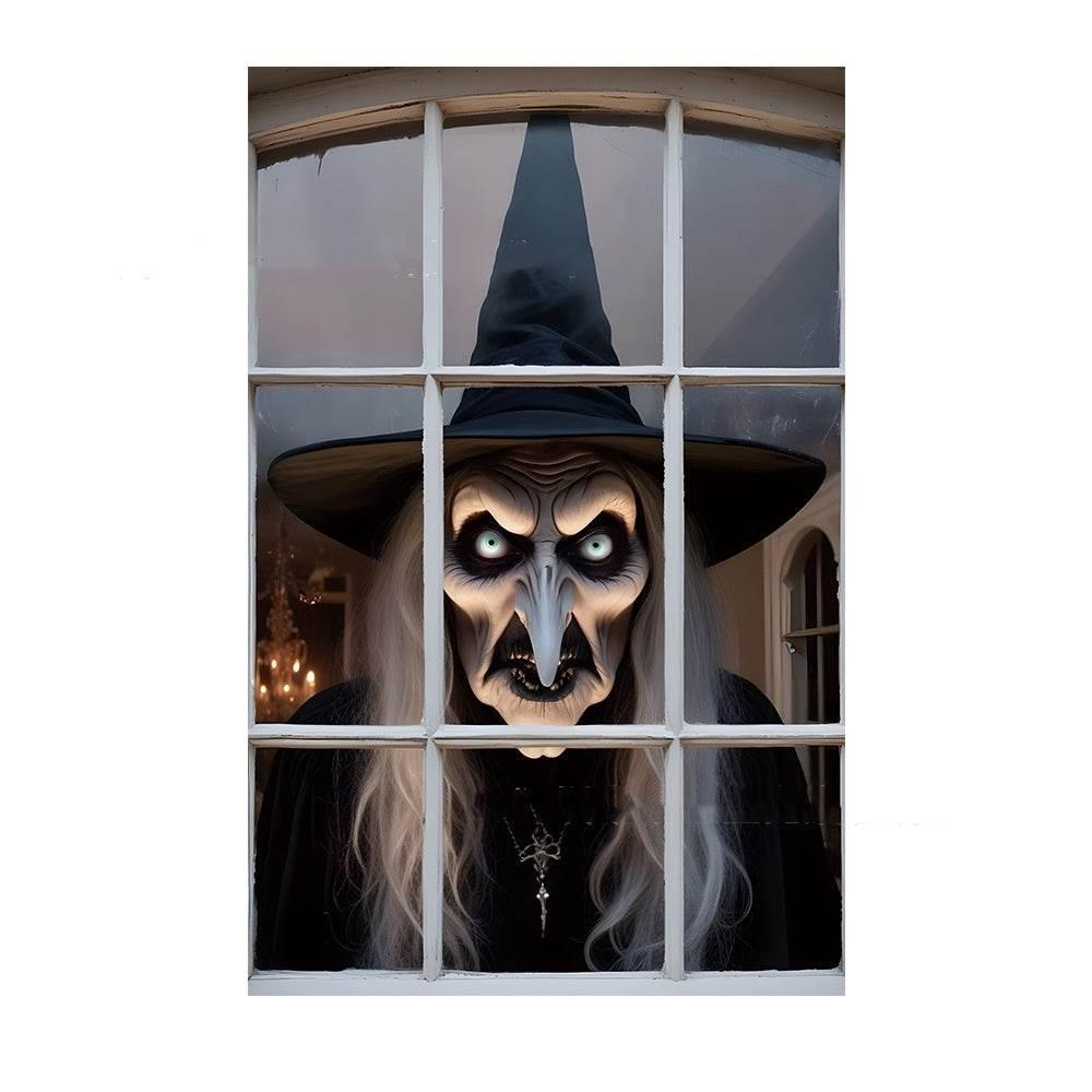ZA-Zola 3D Witch Halloween Window Cover Decor - ZA-Zola