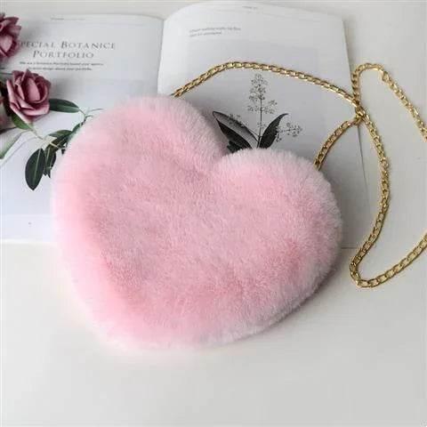 Heart Plush Chain Shoulder Bag | Valentine's Day Gift - ZA-Zola
