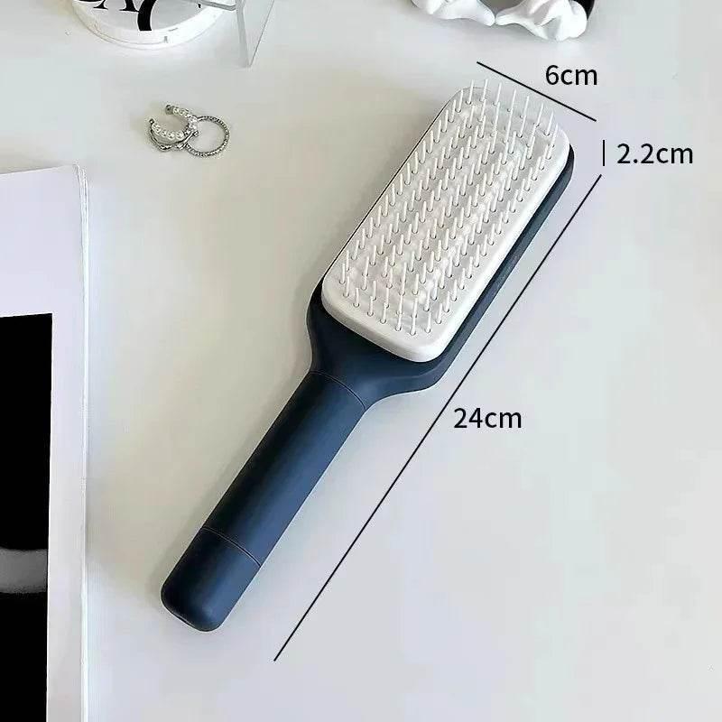 4-in-1 Self-Cleaning Hair Brush – Anti-Static & Massage - ZA-Zola