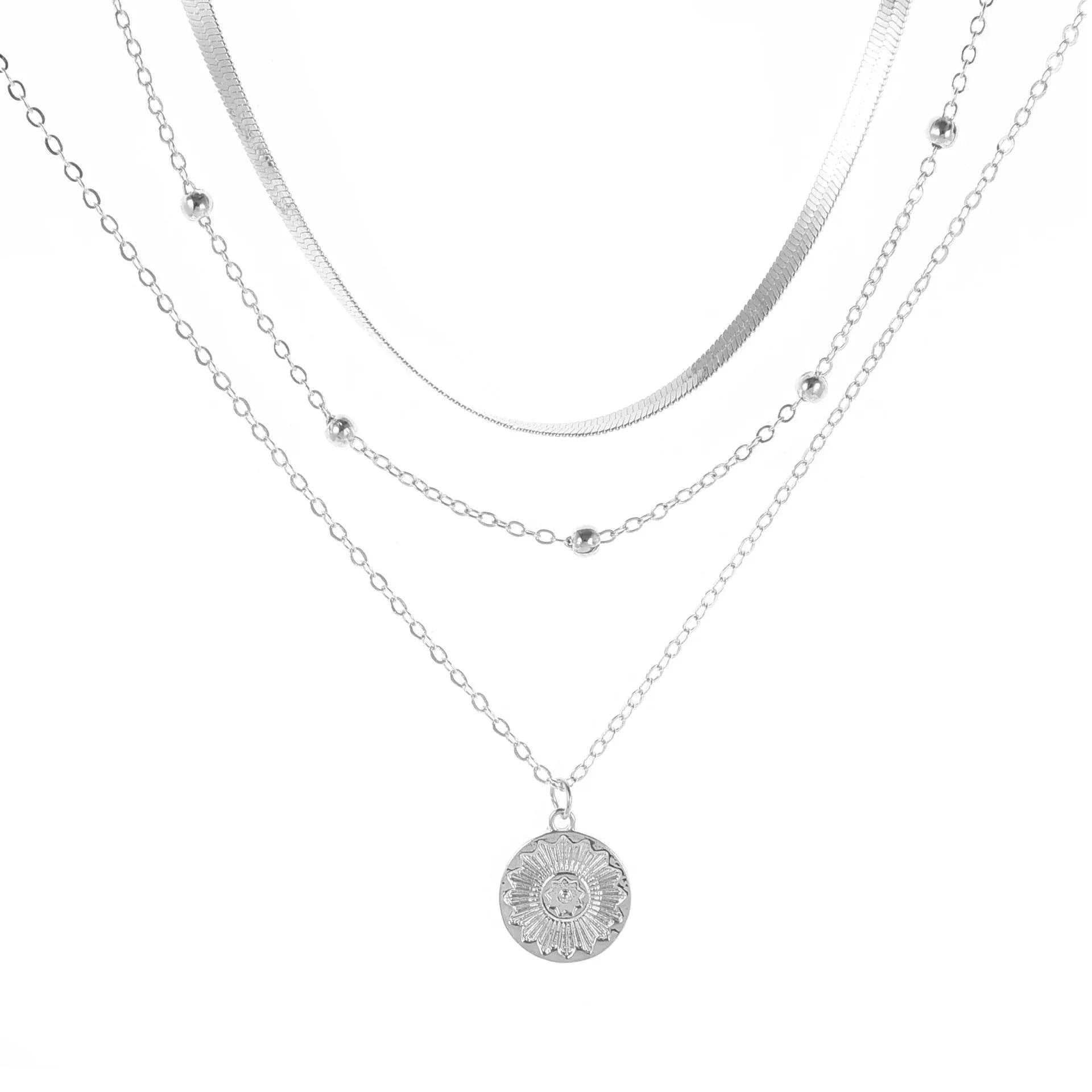 Multi-Layer Lotus Pendant Necklace for Women - ZA-Zola