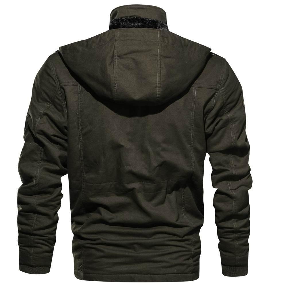 Men’s Winter Zip-up Coat | Warm Hooded Cargo Jacket - ZA-Zola